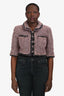Pre-Loved Chanel™ 2014 Pink Mohair Tweed Cropped Jacket Size 40