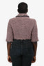 Pre-Loved Chanel™ 2014 Pink Mohair Tweed Cropped Jacket Size 40