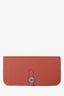 Hermès 2014 Terra Cotta Clemence Leather Dogon Wallet