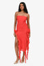 Fanci Club Red Rose Detail Ruffle Dress Size XS