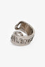 Balenciaga Silver-Tone Metal/Brass Gourmette Bypass Ring Size 52