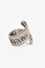 Balenciaga Silver-Tone Metal/Brass Gourmette Bypass Ring Size 52