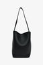 The Row Black Grained Leather 'N/S Park' Medium Tote Bag