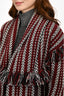 Burberry Red/Multicolour Wool/Cashmere Fringe Short Cardigan Size XS