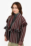 Burberry Red/Multicolour Wool/Cashmere Fringe Short Cardigan Size XS