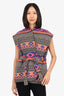 Xirena Black/Multicolour Aztec Print Belted Vest Size S
