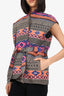 Xirena Black/Multicolour Aztec Print Belted Vest Size S