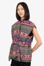 Xirena Black/Multicolour Aztec Print Belted Vest Size S