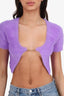 Jacquemus Purple Knit 'La Maille Neve' Logo Cropped Cardigan Size 34