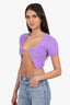 Jacquemus Purple Knit 'La Maille Neve' Logo Cropped Cardigan Size 34