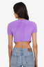 Jacquemus Purple Knit 'La Maille Neve' Logo Cropped Cardigan Size 34