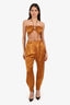 Nicholas Brown Silk Bandeau Bra Top/Jogger Pants Set Size 4