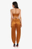 Nicholas Brown Silk Bandeau Bra Top/Jogger Pants Set Size 4