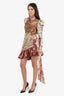 Zimmermann Pink/Multicolour Floral Cut-Out Mini Dress Size 0