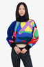 Sacai Blue/Multicolour Wool Cropped Sweater Size 3