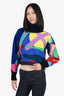 Sacai Blue/Multicolour Wool Cropped Sweater Size 3