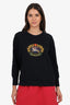Burberry London Black Cotton Prorsum Embroidered Sweat Shirt Size L