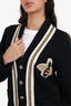 Gucci Black Wool Knit Bee Embroidery Cardigan Size S