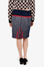 Prada 2018 Navy/Red Speckle Skirt Size 44