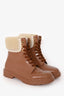 See By Chloe Tan Rubber Faux Shearling 'Florrie' Ankle Boots Size 38