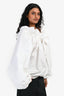 Patou White Cotton Cowl Neck Long Sleeve Blouse Size 38