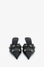 Balenciaga Black Leather Studded Cagole Mule Heels Size 38