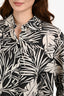 Frame Black/White Cotton/Silk Palm Print Button-Up Shirt Size S
