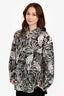 Frame Black/White Cotton/Silk Palm Print Button-Up Shirt Size S