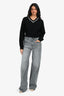 Mother Grey Denim 'Maven Heel' High Waisted Straight Leg Jeans Size 25