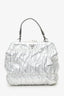 Prada Silver Leather Dressy Gaufre Bag
