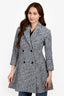 Christian Dior Blue Wool Double Breasted Tweed Coat Size 36 FR