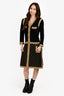 Pre-Loved Chanel™ FW2015 Black/Yellow Silk/Cashmere Dress Size 40