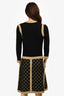 Pre-Loved Chanel™ FW2015 Black/Yellow Silk/Cashmere Dress Size 40