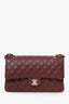 Pre-Loved Chanel™ 2022+ Burgundy Lambskin Medium Double Flap Shoulder Bag