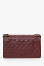 Pre-Loved Chanel™ 2022+ Burgundy Lambskin Medium Double Flap Shoulder Bag