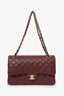 Pre-Loved Chanel™ 2022+ Burgundy Lambskin Medium Double Flap Shoulder Bag