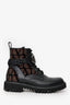 Valentino Black V Logo Signature Combat Boots Size 38.5