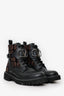 Valentino Black V Logo Signature Combat Boots Size 38.5