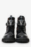 Valentino Black V Logo Signature Combat Boots Size 38.5