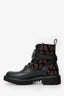 Valentino Black V Logo Signature Combat Boots Size 38.5