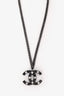 Pre-Loved Chanel™ Black Crystal Detail CC Necklace