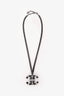 Pre-Loved Chanel™ Black Crystal Detail CC Necklace