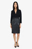 Lanvin Black V-Neck Long Sleeve Dress Estimated Size S/M