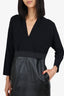 Lanvin Black V-Neck Long Sleeve Dress Estimated Size S/M
