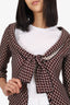 Miu Miu Red/Cream Wool Knit Jacket Size 40