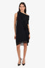 Helmut Lang Black Sheer Ruched Sleeveless Dress Size 4