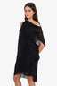 Helmut Lang Black Sheer Ruched Sleeveless Dress Size 4