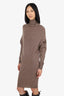 Lanvin Brown Wool/Cashmere Long Sleeve Turtle Neck Dress Size S
