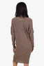 Lanvin Brown Wool/Cashmere Long Sleeve Turtle Neck Dress Size S