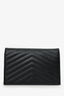 Saint Laurent Black Grained Leather Envelope Wallet On Chain